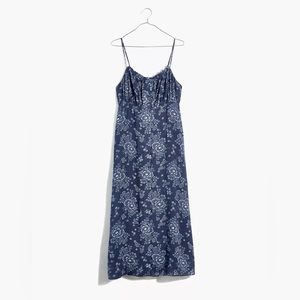 Madewell Tie-Back Button-Front Midi Dress in Archival Floral